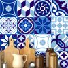 16 Vinilo Baldosas Azulejos Tono De Azul - Adhesivo De Pared - Revestimiento Sticker Mural Decorativo - 40x40cm-16stickers10x10cm