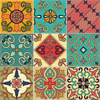 9 Vinilo Baldosas Azulejos Mosaicos Orientales - Adhesivo Pared - Sticker Revestimiento - 45x45cm-9stickers15x15cm