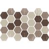 Vinilos Baldosas De Cemento Hexagonal Shades Of Brown - Adhesivo Pared - Sticker Revestimiento - 60x90cm-28stickershexagones15x13,5cm
