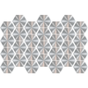 Vinilos Baldosas De Cemento Hexagonal Gris Acero - Adhesivo Pared - Sticker Revestimiento - 60x90cm-28stickershexagones15x13,5cm