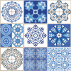 9 Vinilos Baldosas De Cemento Azulejos Stella - Adhesivo Pared - Sticker Revestimiento - 45x45cm-9stickers15x15cm