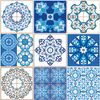 9 Vinilos Baldosas De Cemento Azulejos Stella - Adhesivo Pared - Sticker Revestimiento - 45x45cm-9stickers15x15cm