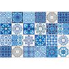 24 Vinilos Baldosas De Cemento Azulejos Azzurra - Adhesivo Pared - Sticker Revestimiento - 60x90cm-24stickers15x15cm