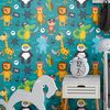 Vinilo Tapiz Cuarto De Niños Animales Piratas - Adhesivo De Pared - Revestimiento Sticker Mural Decorativo - 40x40cm