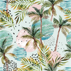 Vinilo Papel Tapiz Tropical La Serena - Adhesivo De Pared - Revestimiento Sticker Mural Decorativo - 50x50cm