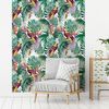 Vinilo Tapiz Tropical Villa Serrana - Adhesivo De Pared - Revestimiento Sticker Mural Decorativo - 30x30cm