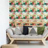 Vinilo Tapiz Tropical Salvador - Adhesivo De Pared - Revestimiento Sticker Mural Decorativo - 50x50cm