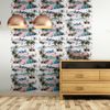 Vinilo Papel Tapiz Tropical Lemmy - Adhesivo De Pared - Revestimiento Sticker Mural Decorativo - 40x40cm