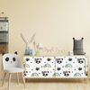 Vinilo Decorativo Infantil Pandas Jugando Indios - Adhesivo De Pared - Revestimiento Sticker Mural Decorativo - 40x60cm