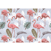 Vinilo Muebles Tropical Flamencos Rosados - Adhesivo De Pared - Revestimiento Sticker Mural Decorativo - 40x60cm