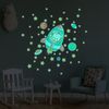 Vinilos Fosforescente Oso Astronauta + 50 Estrellas - Adhesivo De Pared - Revestimiento Sticker Mural Decorativo - 120x120cm