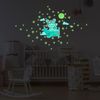 Vinilos Fosforescente Oso Piloto + 50 Estrellas - Adhesivo De Pared - Revestimiento Sticker Mural Decorativo - 100x110cm