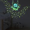 Vinilos Fosforescente Panda Moon Swing Y 130 Estrellas - Adhesivo De Pared - Revestimiento Sticker Mural Decorativo - 35x30cm