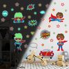 Vinilos Fosforescente Super Heroes - Adhesivo De Pared - Revestimiento Sticker Mural Decorativo - 100x100cm