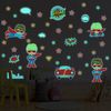 Vinilos Fosforescente Super Heroes - Adhesivo De Pared - Revestimiento Sticker Mural Decorativo - 100x100cm