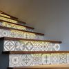 Vinilo Escalera Azulejos Chania X 2 - Adhesivo De Pared - Revestimiento Sticker Mural Decorativo - 26cmx90cm-2bandesde12.5cmx90cm