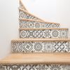 Vinilo Escalera Azulejos Cyndia X 2 - Adhesivo De Pared - Revestimiento Sticker Mural Decorativo - 26cmx90cm-2bandesde12.5cmx90cm