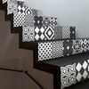 Vinilo Escalera Azulejos Mila X 2 - Adhesivo Pared - Sticker Revestimiento - 25cmx87,5cm-2bandesde12.5cmx87.5cm