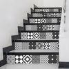 Vinilo Escalera Azulejos Mila X 2 - Adhesivo De Pared - Revestimiento Sticker Mural Decorativo - 26cmx90cm-2bandesde12.5cmx90cm