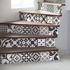 Vinilo Escalera Azulejos Jonas X 2 - Adhesivo De Pared - Revestimiento Sticker Mural Decorativo - 26cmx90cm-2bandesde12.5cmx90cm