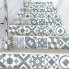 Vinilo Escalera Baldosas De Cemento Iviah X 2 - Adhesivo Pared - Sticker Revestimiento - 36cmx126cm-2bandesde18cmx126cm