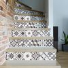 Vinilo Escalera Azulejos Hilono X 2 - Adhesivo Pared - Sticker Revestimiento - 25cmx87,5cm-2bandesde12.5cmx87.5cm