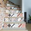 Vinilo Escalera Azulejos Rivolino X 2 - Adhesivo Pared - Sticker Revestimiento - 31cmx108.5cm-2bandesde15.5cmx108.5cm