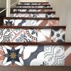 Vinilo Escalera Azulejos Rivolino X 2 - Adhesivo De Pared - Revestimiento Sticker Mural Decorativo - 2tirasde17.5cmx122.5cm