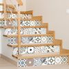 Vinilo Escalera Baldosas De Cemento Hediana X 2 - Adhesivo Pared - Sticker Revestimiento - 26cmx90cm-2bandesde12.5cmx90cm