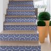 Vinilo Escalera Azulejos Ornamentos Clásicos X 2 - Adhesivo De Pared - Revestimiento Sticker Mural Decorativo - 2tirasde14cmx98cm