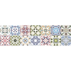 Vinilo Escalera Azulejos Adornos Antiguos X 2 - Adhesivo Pared - Sticker Revestimiento - 38cmx133cm-2bandesde19cmx133cm
