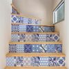 Vinilo Escalera Azulejos Adornos Venecianas X 2 - Adhesivo De Pared - Revestimiento Sticker Mural Decorativo - 2tirasde14cmx98cm