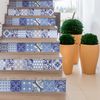 Vinilo Escalera Azulejos Adornos Venecianas X 2 - Adhesivo De Pared - Revestimiento Sticker Mural Decorativo - 2tirasde14cmx98cm