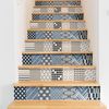 Vinilo Escalera Baldosas De Cemento Ulrika X 2 - Adhesivo De Pared - Revestimiento Sticker Mural Decorativo - 2tirasde21cmx147cm