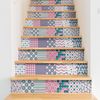 Vinilo Escalera Azulejos Ragnar X 2 - Adhesivo De Pared - Revestimiento Sticker Mural Decorativo - 2tirasde21cmx147cm