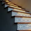 Vinilo Escalera Baldosas De Cemento Amerigo X 2 - Adhesivo Pared - Sticker Revestimiento - 38cmx133cm-2bandesde19cmx133cm