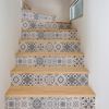 Vinilo Escalera Azulejos Lora X 2 - Adhesivo De Pared - Revestimiento Sticker Mural Decorativo - 38cmx133cm-2bandesde19cmx133cm