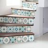 Vinilo Escalera Baldosas De Cemento Vitelina X 2 - Adhesivo Pared - Sticker Revestimiento - 38cmx133cm-2bandesde19cmx133cm