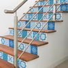 Vinilo Escalera Azulejos Annelore X 2 - Adhesivo De Pared - Revestimiento Sticker Mural Decorativo - 2tirasde19cmx133cm