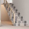 Vinilo Escalera Azulejos Fernando X 2 - Adhesivo Pared - Sticker Revestimiento - 27cmx94.5cm-2bandesde13.5cmx94.5cm