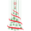 Vinilo Navidad Arbol De Navidad En El Aire - Adhesivo De Pared - Revestimiento Sticker Mural Decorativo - 115x60cm