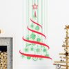 Vinilo Navidad Arbol De Navidad En El Aire - Adhesivo De Pared - Revestimiento Sticker Mural Decorativo - 205x110cm
