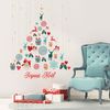 Vinilo Navidad Colgando Abeto Joyeux Noël - Adhesivo De Pared - Revestimiento Sticker Mural Decorativo - 105x80cm