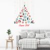 Vinilo Navidad Colgando Abeto Joyeux Noël - Adhesivo De Pared - Revestimiento Sticker Mural Decorativo - 105x80cm