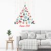 Vinilo Navidad Colgando Abeto Joyeux Noël - Adhesivo De Pared - Revestimiento Sticker Mural Decorativo - 40x30cm