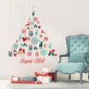 Vinilo Navidad Colgando Abeto Joyeux Noël - Adhesivo De Pared - Revestimiento Sticker Mural Decorativo - 65x50cm