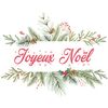 Vinilo Navidad Joyeux Noël Ramas De Abeto - Adhesivo De Pared - Revestimiento Sticker Mural Decorativo - 70x85cm