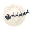 Vinilo Navidad Papá Noel A La Luz De La Luna - Adhesivo De Pared - Revestimiento Sticker Mural Decorativo - 20x25cm