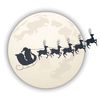 Vinilo Navidad Papá Noel A La Luz De La Luna - Adhesivo De Pared - Revestimiento Sticker Mural Decorativo - 20x25cm