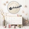 Vinilo Navidad Papá Noel A La Luz De La Luna - Adhesivo De Pared - Revestimiento Sticker Mural Decorativo - 70x75cm